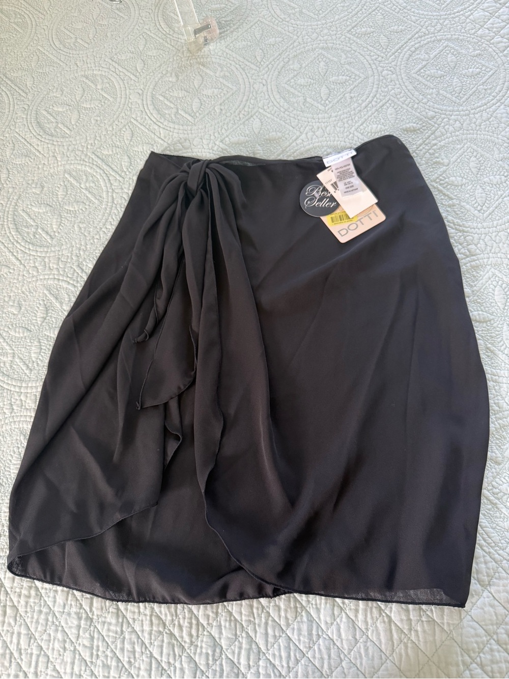 Dotti Black Tie-Front Pareo/Cover-up Wrap.